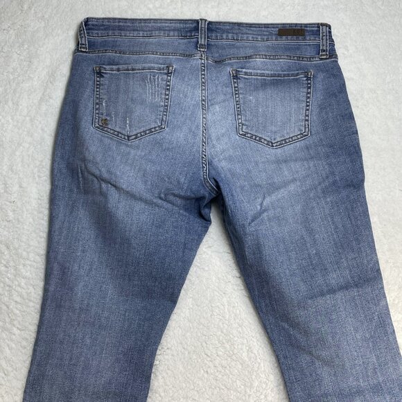 Kut From The Kloth Jeans Womens Sz 14 Blue Ankle Skinny Distressed Denim 35x28 - Picture 4 of 13